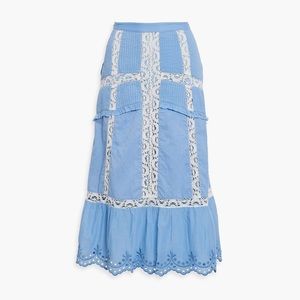 LoveShackFancy Caius Lace Midi Skirt